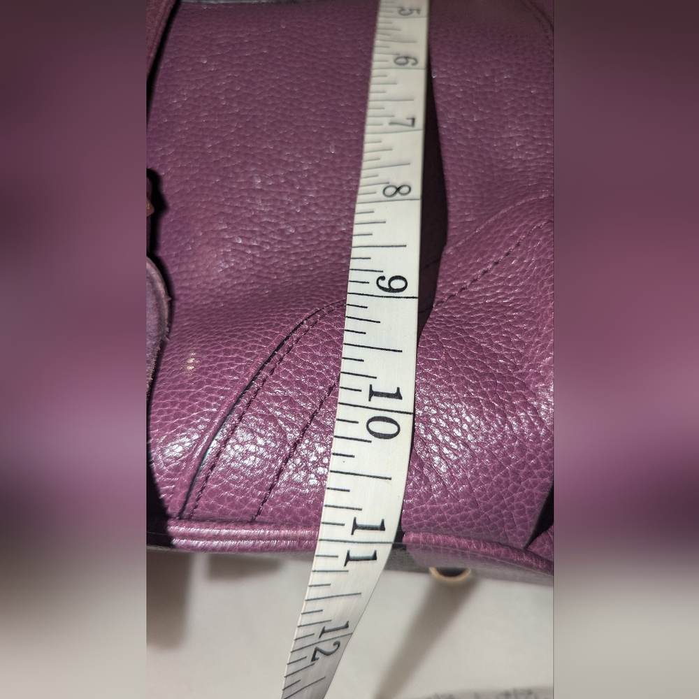 MCM Two-Way Leather Drawstring Bucket Bag Purple COA VGUC - Picture 11 of 14